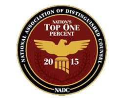 National Association Of Distinguished Counsel | Nation's Top One Percent 2015 | NADC